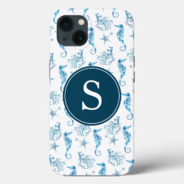 Blue Monogram Beachy Phone Case