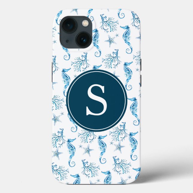 Blue Monogram Beachy Phone Case (Rückseite)