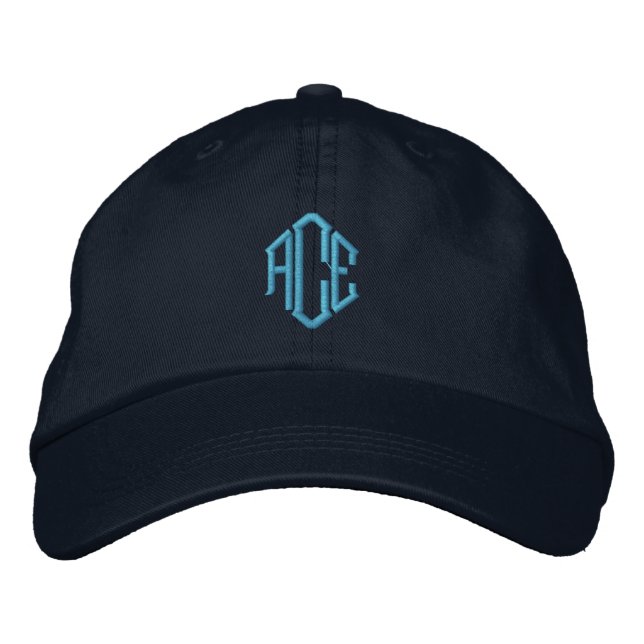 Blue Monogram Bestickte Kappe (Vorderseite)