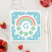 Blue Monogram Clover & Rainbow Boy Lucky One