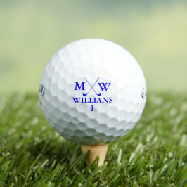 Blue Monogram (Golfername & Initialen) Golfball