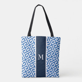 Blue Monogram Griechischer Schlüssel  Tasche
