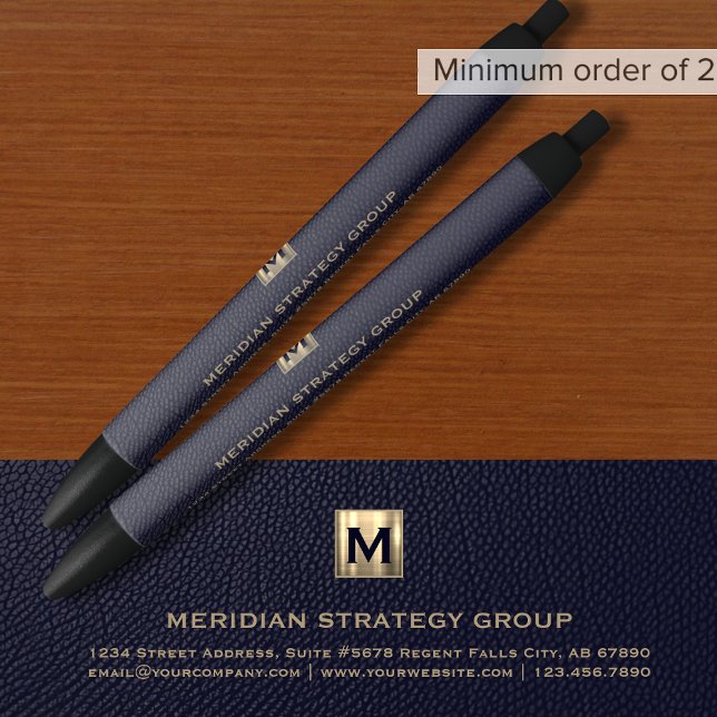 Blue Monogram Initial Business Pen Kugelschreiber (Von Creator hochgeladen)