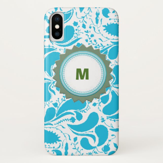 Blue Monogram iPhone Case (Rückseite)