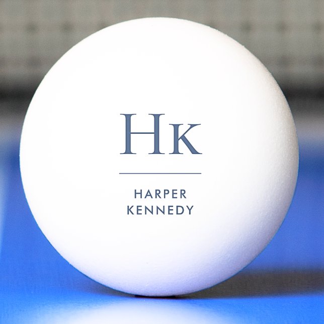 Blue Monogram Name Personalisiert Navy und White N Tischtennisball (Von Creator hochgeladen)