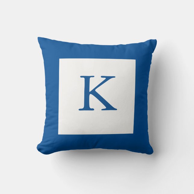 Blue Monogram Pillow Kissen (Vorderseite)