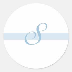 Blue Monogram S Runder Aufkleber