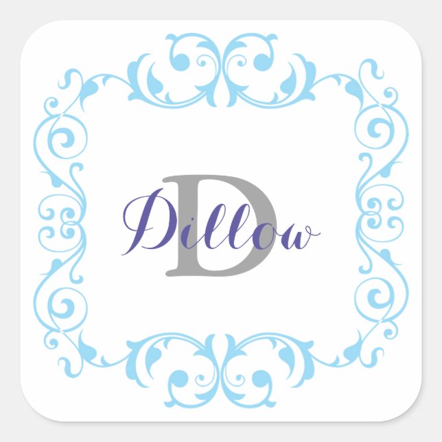 Blue Monogram Stickers (Vorderseite)