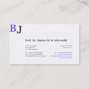 Blue Monogram Visitenkarte