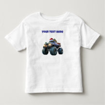Blue Monster Truck Kleinkind T Shirt bearbeitbar