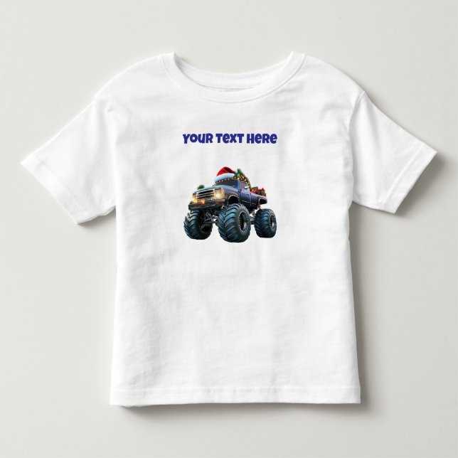 Blue Monster Truck Kleinkind T Shirt bearbeitbar (Vorderseite)