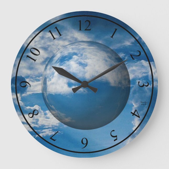Blue Moon - Acrylic Wall Clock Große Wanduhr (Vorderseite)