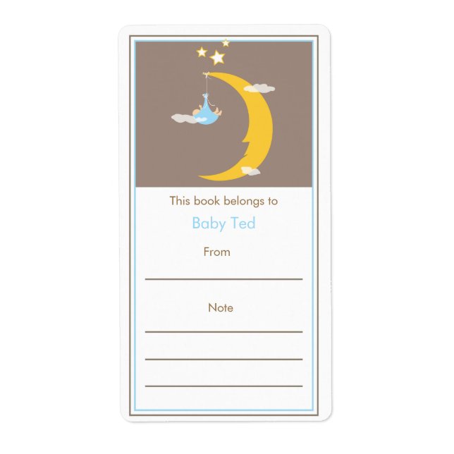 Blue Moon and Stars Buchzeichen (Vorne)