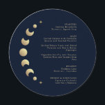 Blue Moon Circle Wedding Menu Menükarte<br><div class="desc">Genießen Sie das Abendessen mit der "Blue Moon Circle Wedding Menu Card", die vor einer dunkelblauen Kulisse steht. Die goldenen himmlischen Elemente, begleitet von den stilvollen, einfach anpassbaren Initialen, verleihen Ihrem Tisch einen Zauber. Die Mondphasen, die in das Design integriert sind, erhöhen das kulinarische Erlebnis und symbolisieren die abwechslungsreichen Gänge...</div>