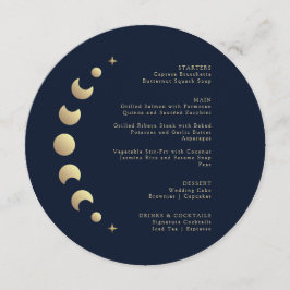 Blue Moon Circle Wedding Menu Menükarte