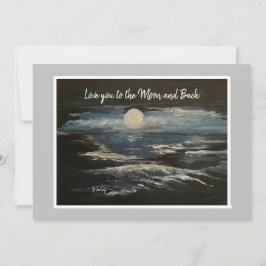 Blue Moon Flat Birthday Note Card Einladung