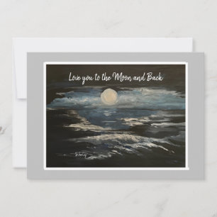 Blue Moon Flat Birthday Note Card Einladung
