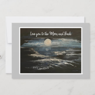 Blue Moon Flat Birthday Note Card Einladung