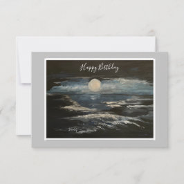 Blue Moon Flat Note Card Dankeskarte