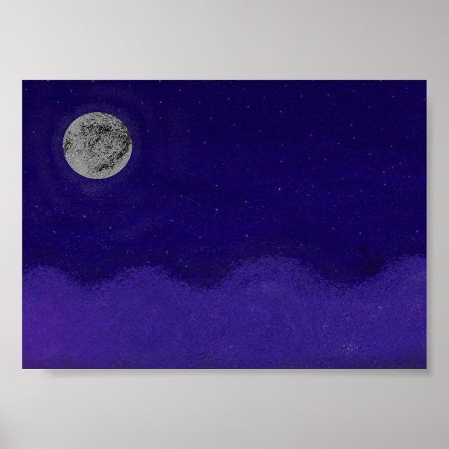 Blue Moon Fun Art Deco Poster (Vorne)
