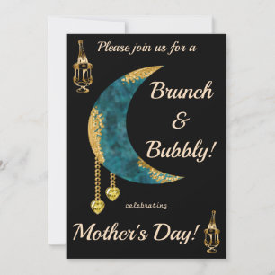 Blue Moon Gilded Gold, Yellow Hearts Mother Day Einladung
