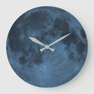 Blue Moon Große Wanduhr
