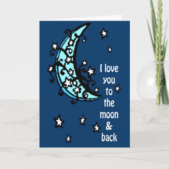 Blue Moon Grußkarte Karte (Vorderseite)