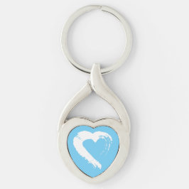 Blue Moon Heart Keychain Schlüsselanhänger