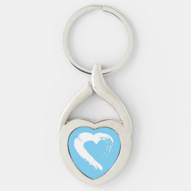 Blue Moon Heart Keychain Schlüsselanhänger (Vorderseite)