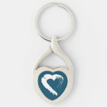 Blue Moon Heart Keychain