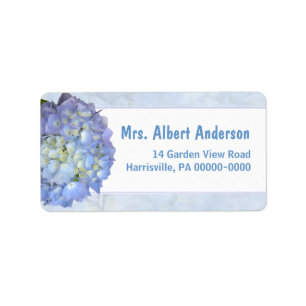 Blue Moon Hydrangea Single Namensschild Adressaufkleber