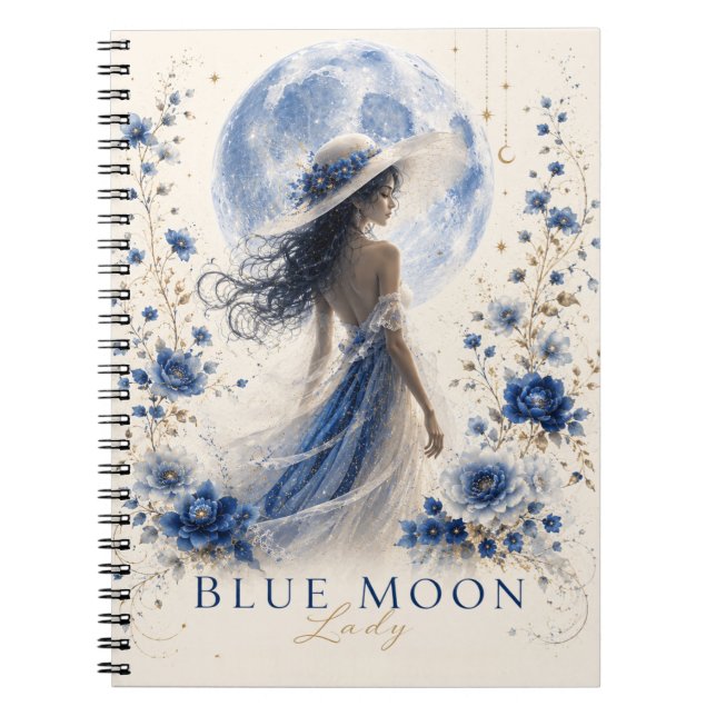 Blue Moon Lady Light Version Premium Notizbuch  Notizblock (Vorderseite)