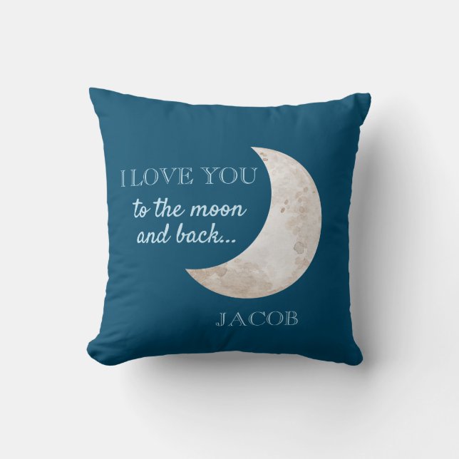 Blue Moon Liebe Sie zum Mond Kissen (Vorderseite)