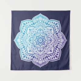 Blue Moon Mandala Fine Art Tapestry Wandteppich
