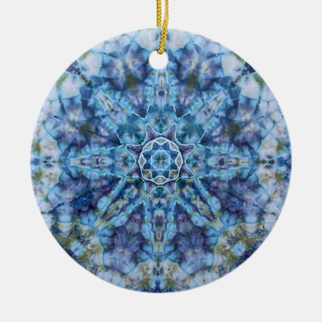 Blue Moon Mandala Keramik Ornament (Vorne)
