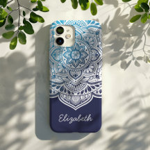 Blue Moon Mandala Personalized iPhone Case
