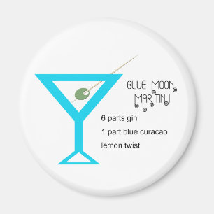 Blue Moon Martini Magnet