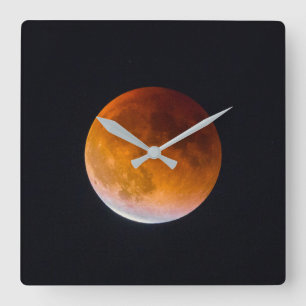 Blue Moon Mondfinsternis Washington State Quadratische Wanduhr