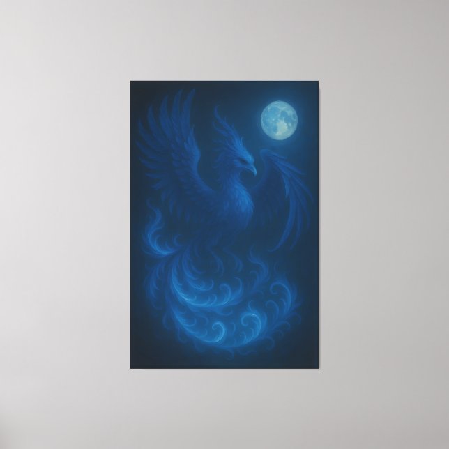 Blue Moon Phoenix · Fine Art Canvas Print Leinwanddruck (Vorderseite)