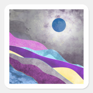 Blue Moon Quadratischer Aufkleber