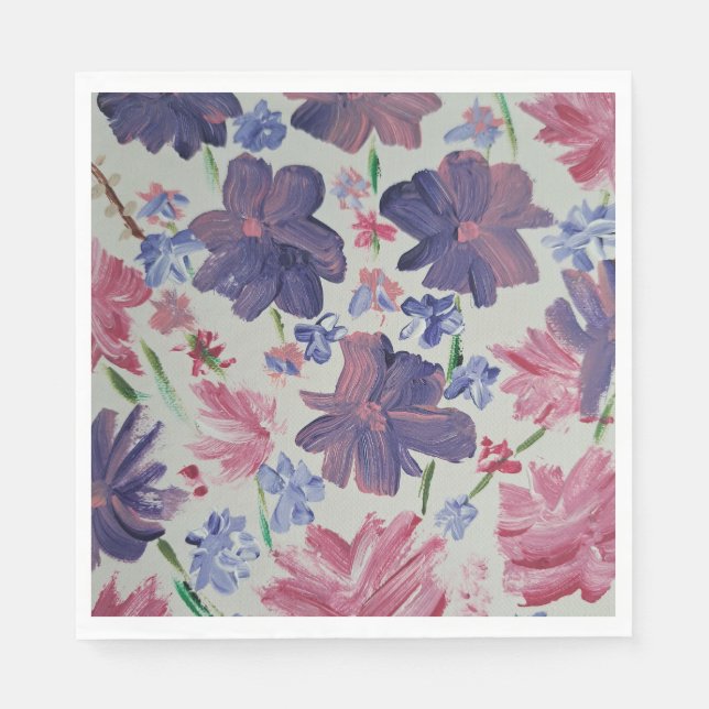 Blue Moon Rose Floral Party Napkins Serviette (Vorderseite)