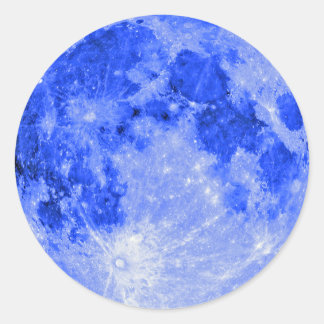 Blue Moon Runder Aufkleber