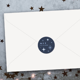Blue Moon & Stars Himmlische Hochzeit Aufkleber