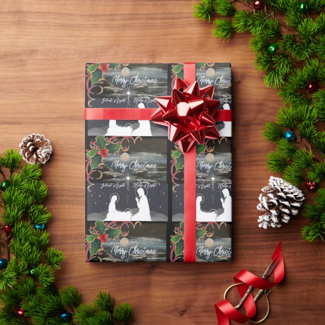 Blue Moon Weihnachten Weihnachtskrippe Wrap Geschenkpapier (Feiertagsgeschenk)
