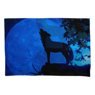 Blue Moon Wolf Pillowcase Kissenbezug
