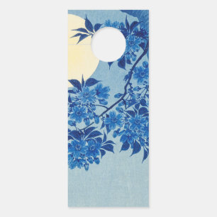 Blue Moonlit Tree: Japanischer Kirschblossom Nacht Türanhänger
