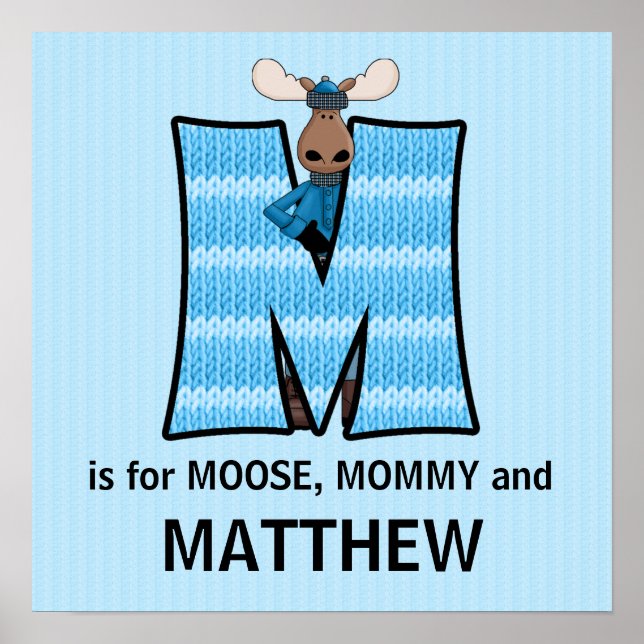 Blue Moose Monogram Letter M Baby Room Poster (Vorne)