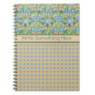 Blue Morning Glory, Blume Polkas Spiral Notebook Notizblock