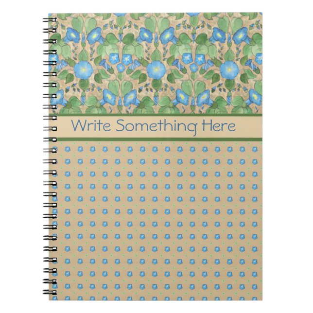 Blue Morning Glory, Blume Polkas Spiral Notebook Notizblock (Vorderseite)