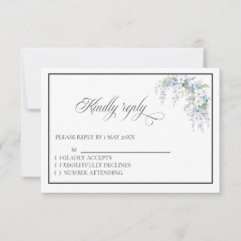 Blue Morning Glory RSVP card Karte